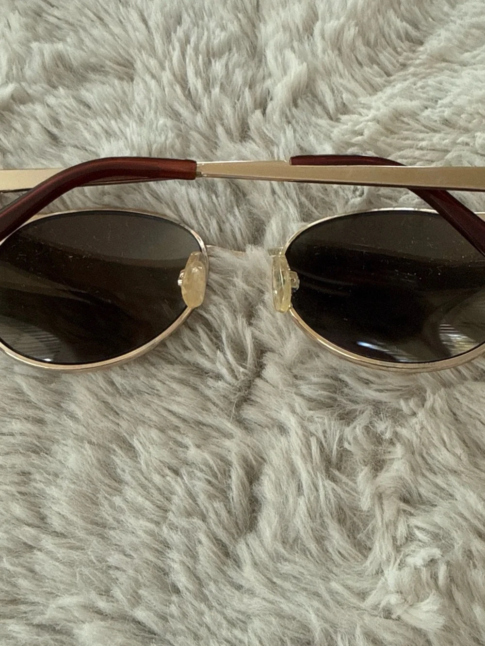 Quay Australia Gold Frame Sunglasses with Pink-Gold Mirrored Lenses